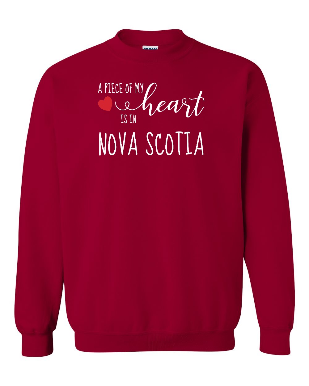 A piece of My heart in Nova Scotia (Red Heart) Full crew-neck