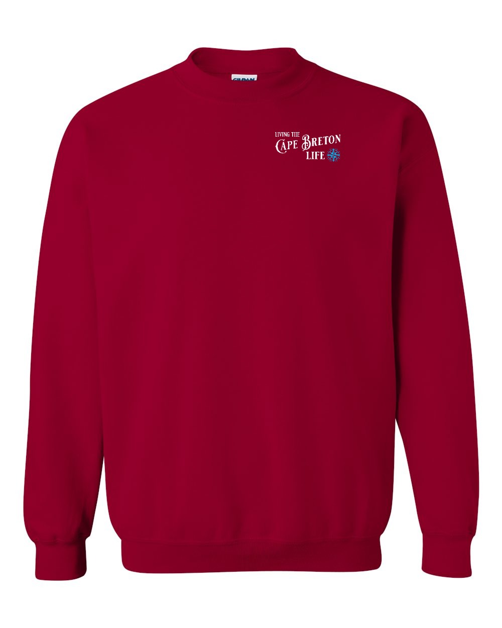 Living the Cape Breton Life blue Left Chest Crewneck Sweatshirt