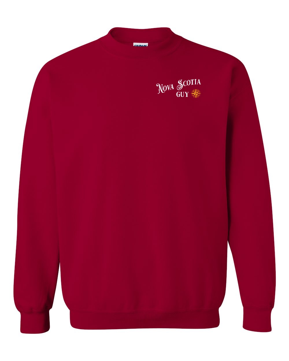 Nova Scotia Guy yellow Left Chest and Back crew-neck