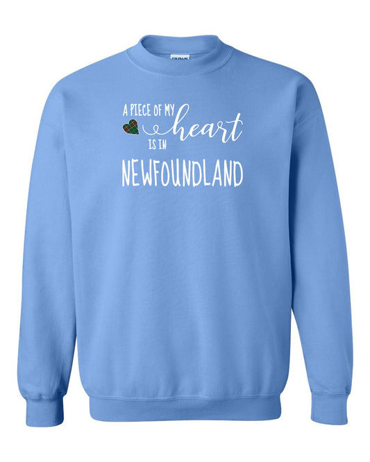 A piece of My heart in Newfoundland (Tartan Heart) Full Crewneck Sweatshirt
