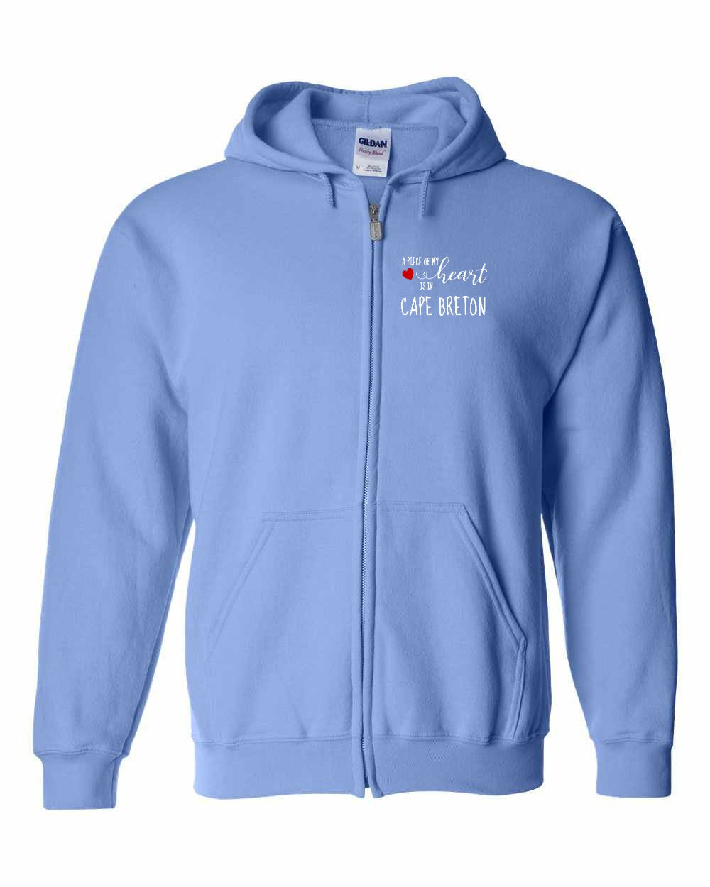 A piece of My heart in Cape Breton (Red Heart) Left Chest Zip Hoodie