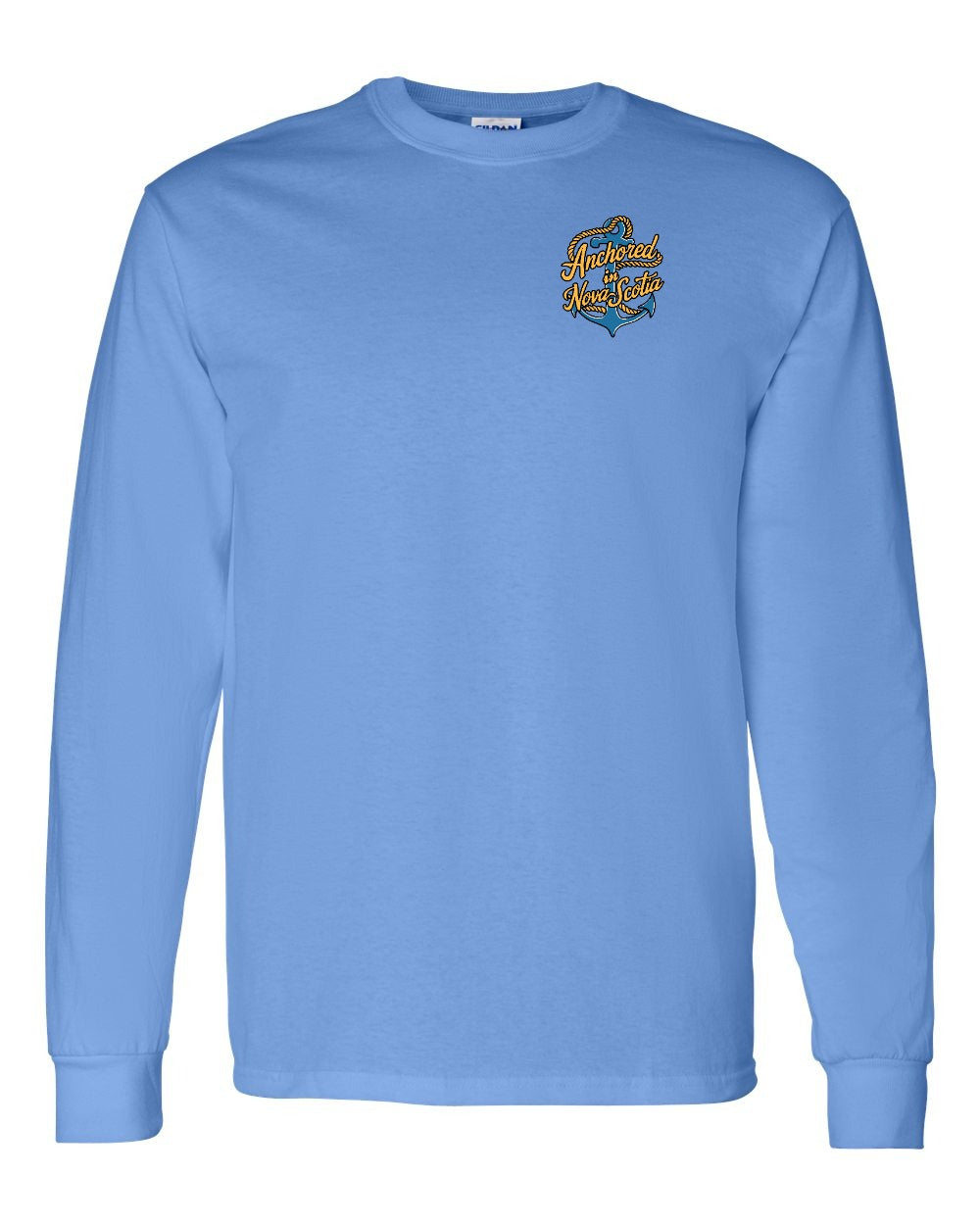 Anchored in Nova Scotia (New Design) Left Chest Long Sleeve Tee