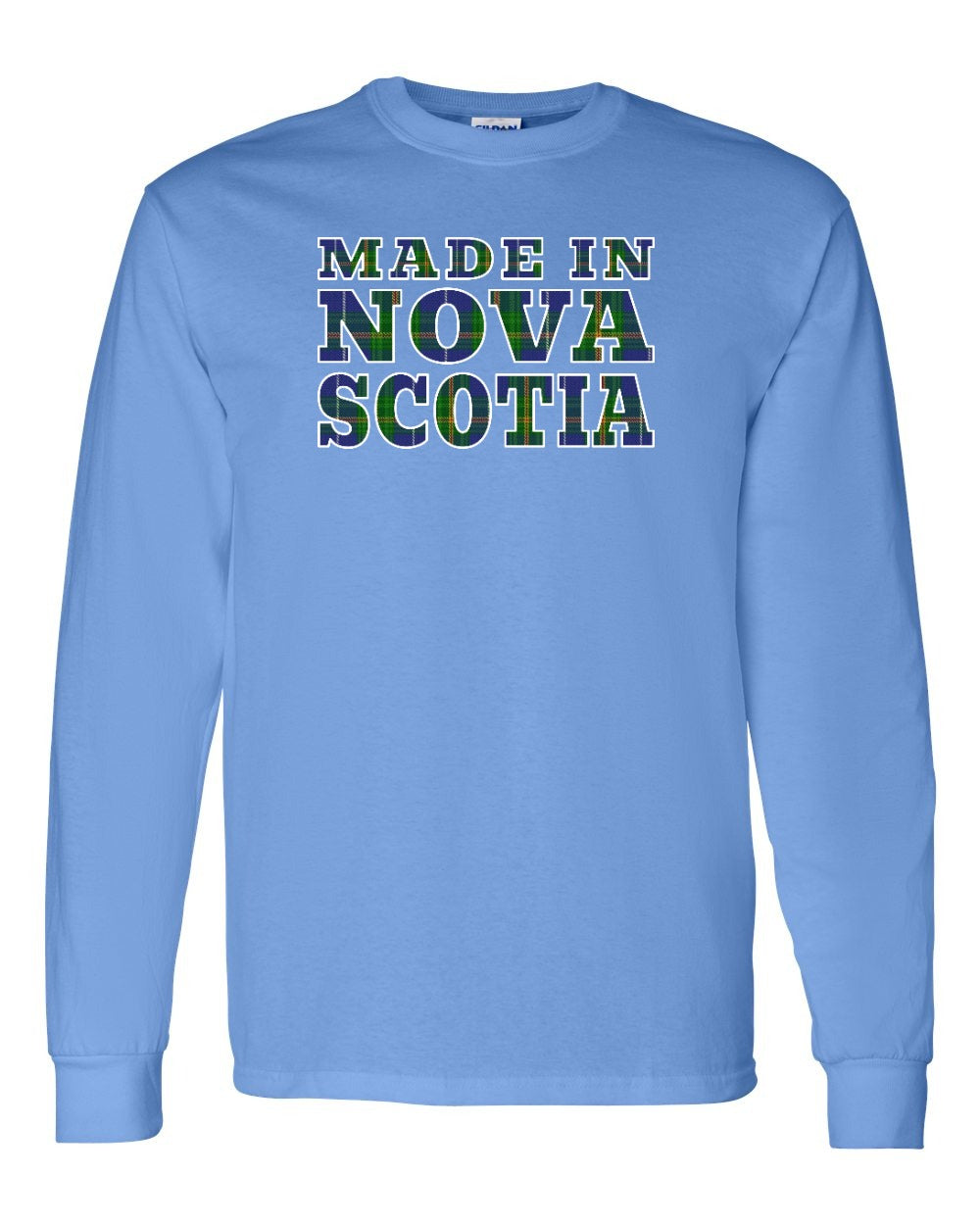 Made In Nova Scotia ( Tartan Lettering) Full Long Sleeve Tee