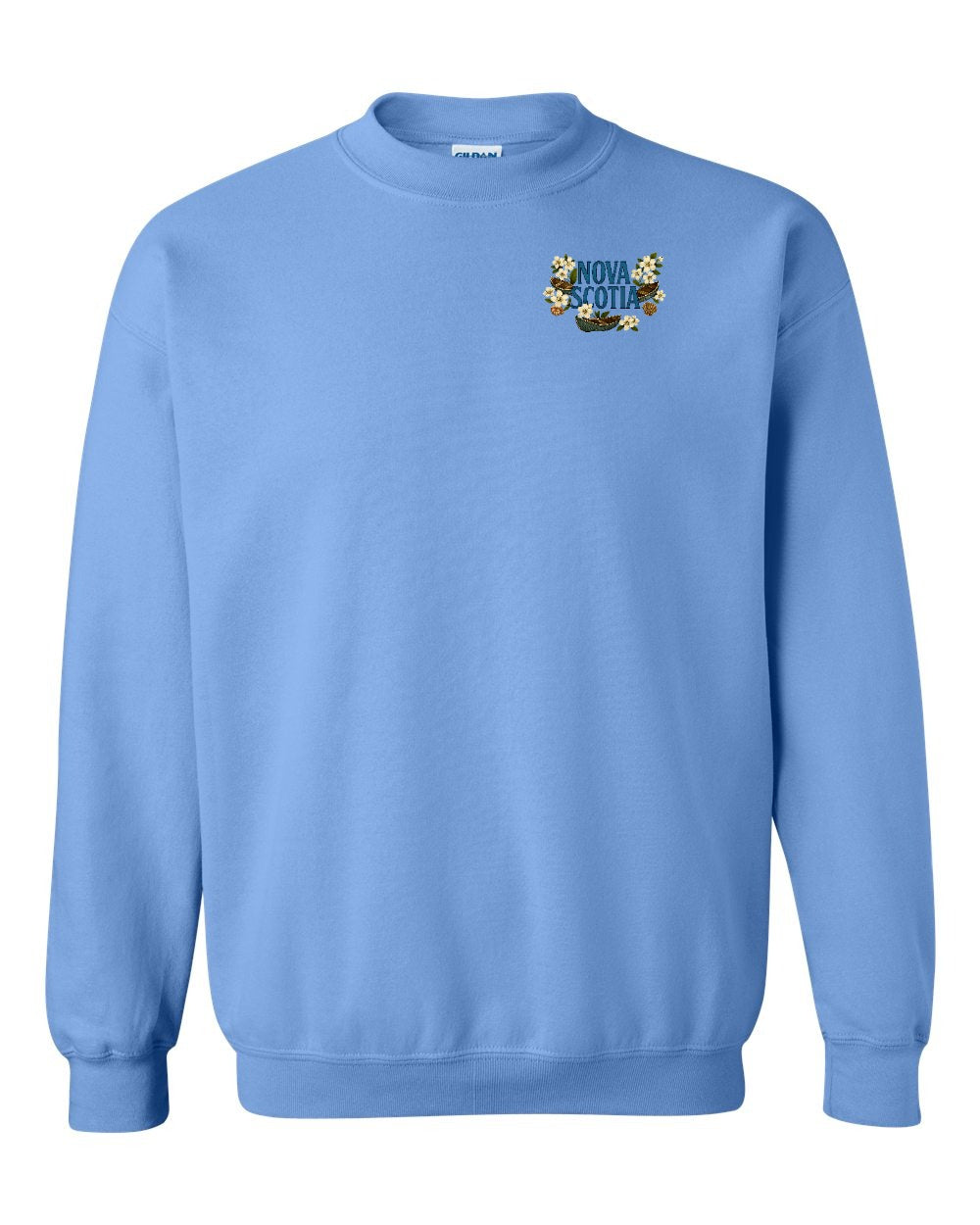 Nova Scotia Flowers Left Chest and Back crew-neck
