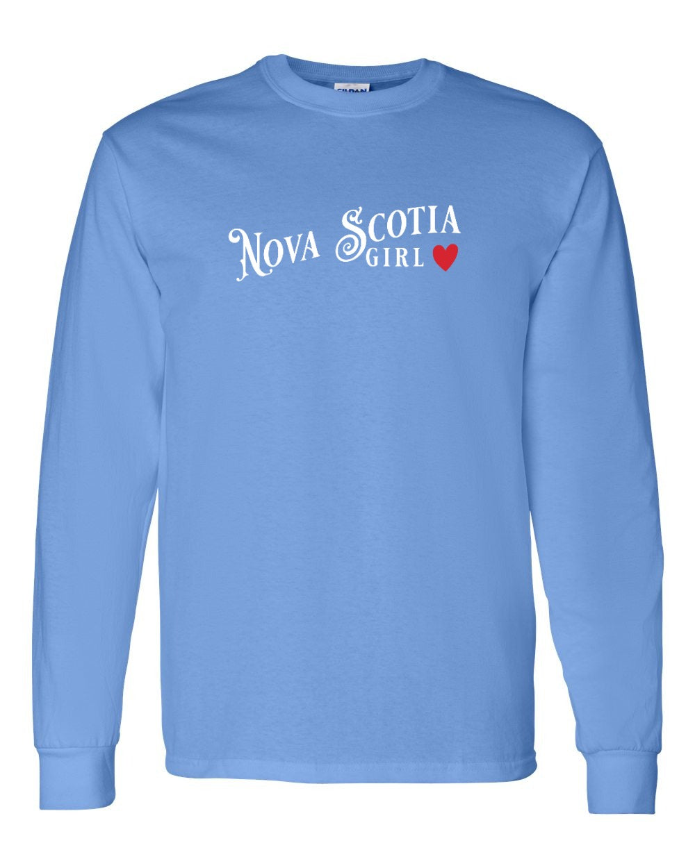 Nova Scotia Girl Red Heart Full Long Sleeve Tee