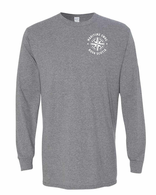 Maritime Swag Nova Scotia Compass Left Chest Long Sleeve Tee