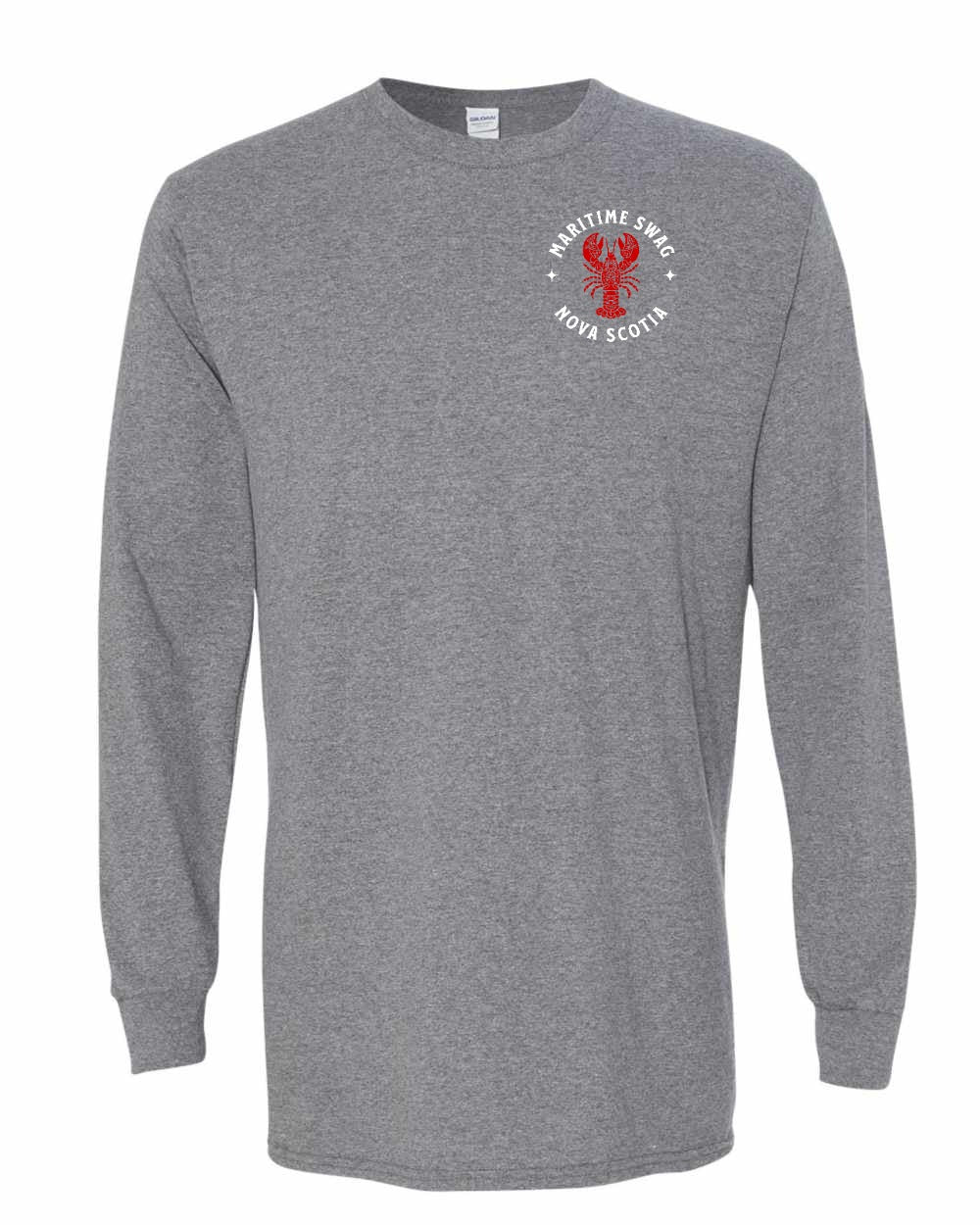 Maritime Swag Nova Scotia Mandala Red Lobster Left Chest Long Sleeve Tee