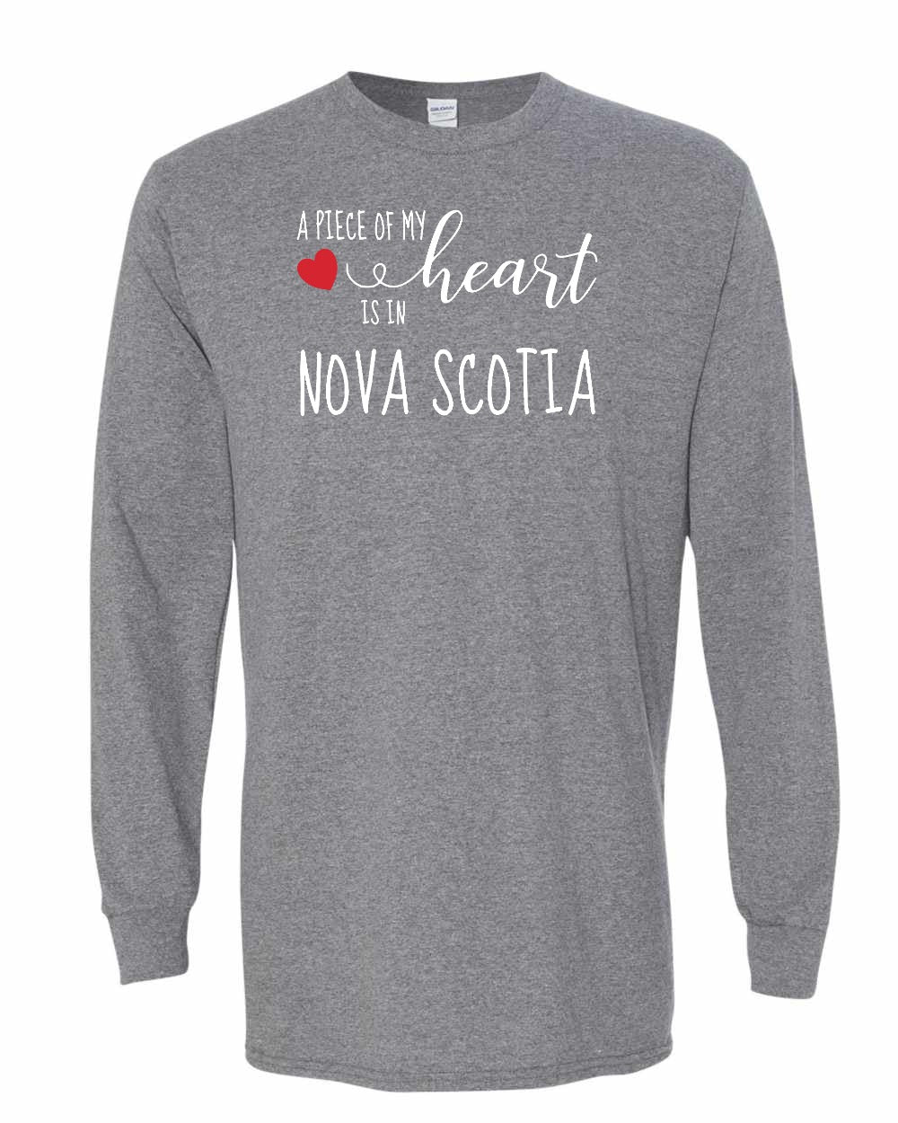 A piece of My heart in Nova Scotia (Red Heart) Full Long Sleeve Tee