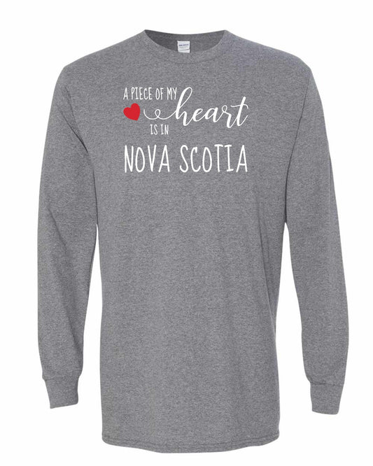 A piece of My heart in Nova Scotia (Red Heart) Full Long Sleeve Tee