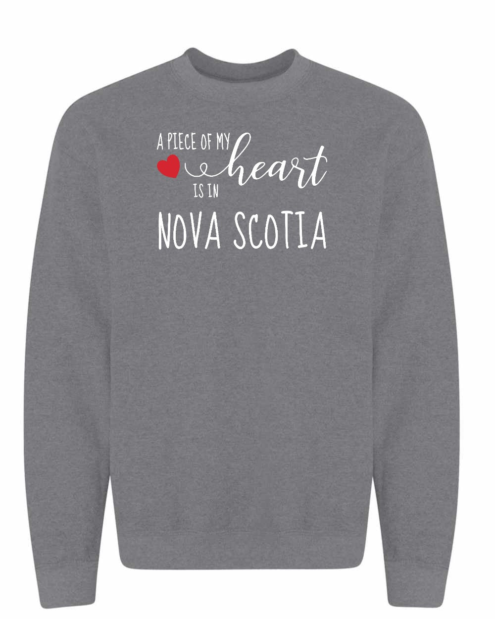 A piece of My heart in Nova Scotia (Red Heart) Full crew-neck