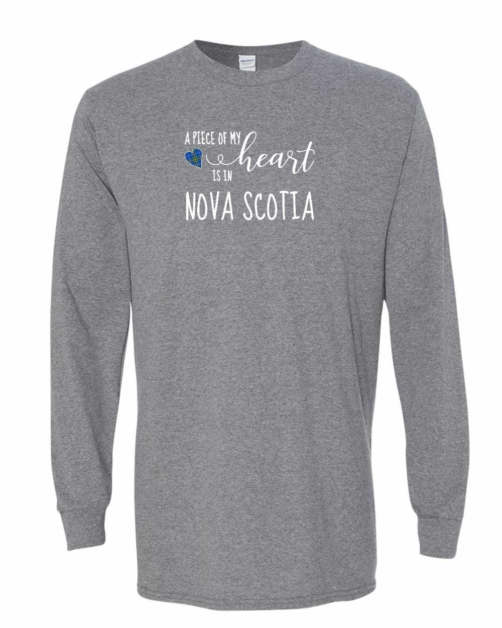 A piece of My heart in Nova Scotia (Tartan Heart) Full Long Sleeve Tee