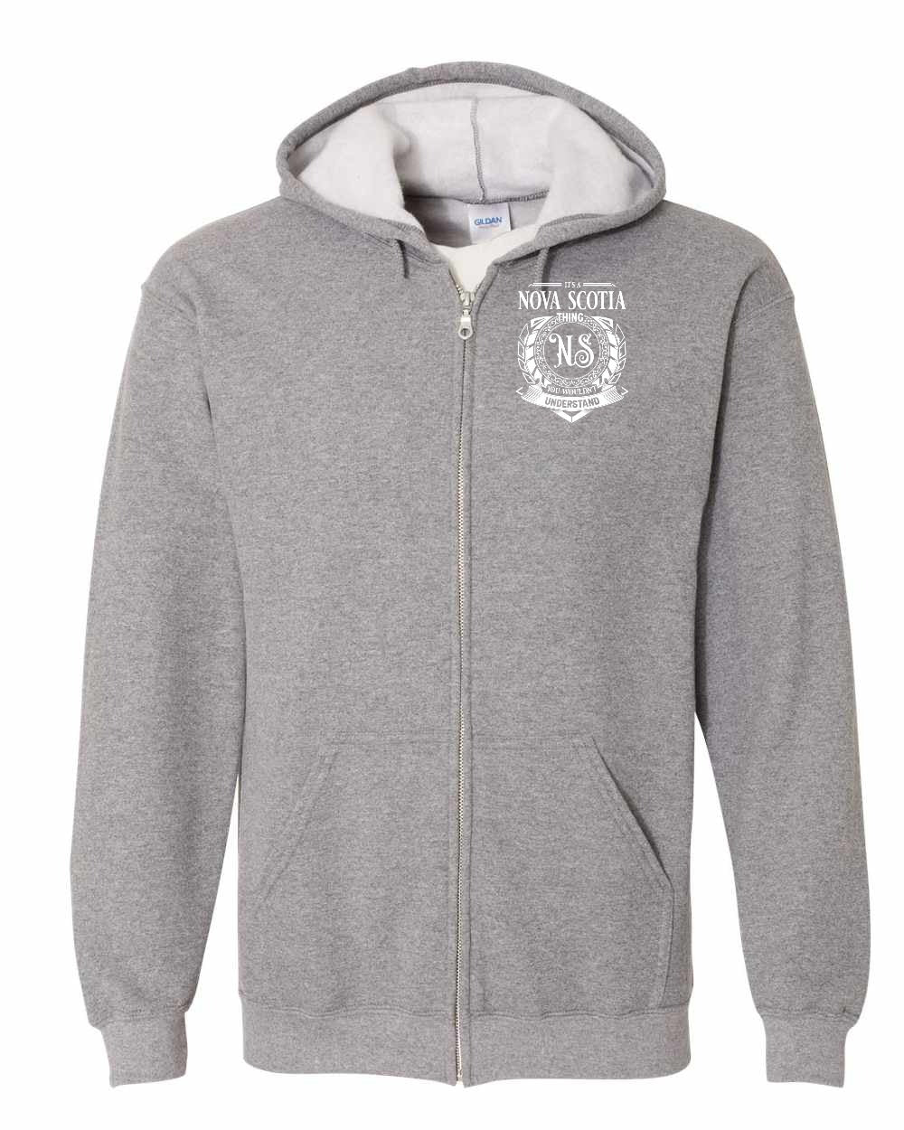 It's  A Nova Scotia Thing Left Chest zip-hoodie