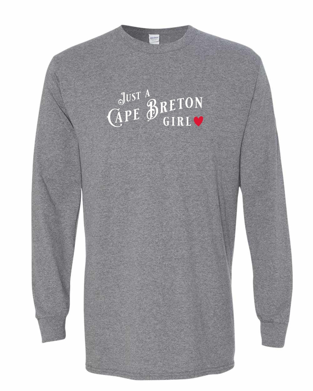 Just a Cape Breton Girl Red Heart Full Long Sleeve Tee