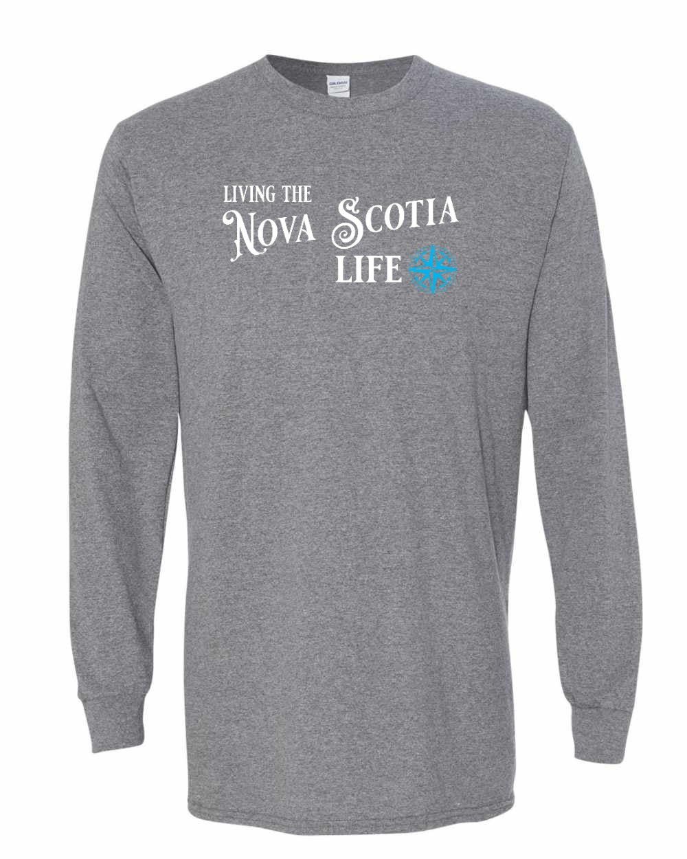 Living the Nova Scotia Life blue Full Long Sleeve Tee
