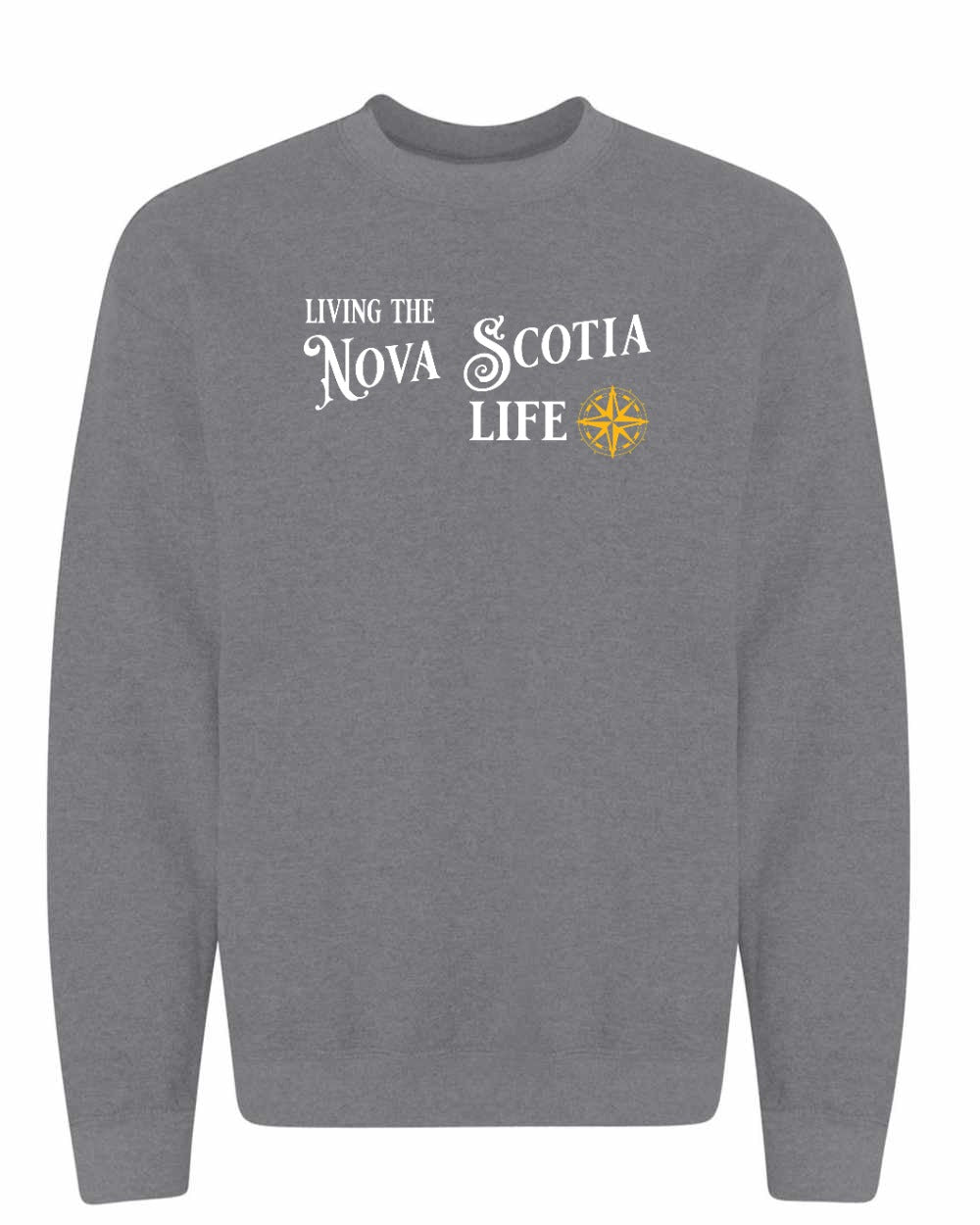 Living the Nova Scotia Life yellow Full crew-neck