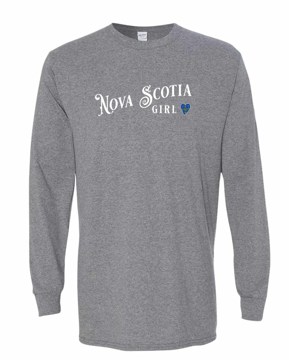 Nova Scotia Girl Tartan Heart Full Long Sleeve Tee