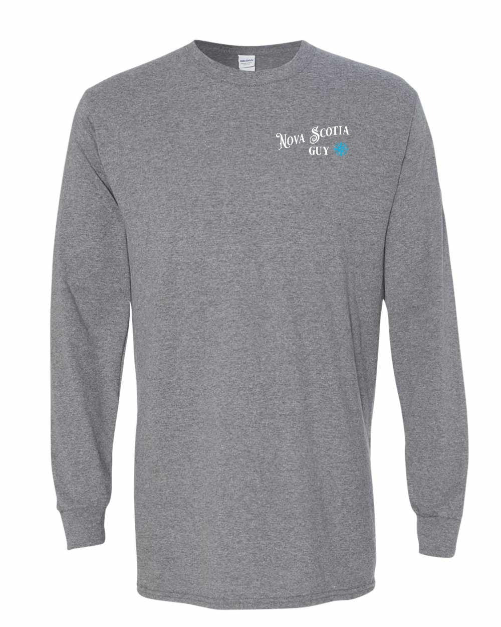 Nova Scotia Guy blue Left Chest and Back Long Sleeve Tee