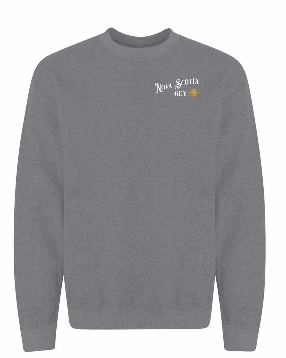 Nova Scotia Guy yellow Left Chest and Back crew-neck
