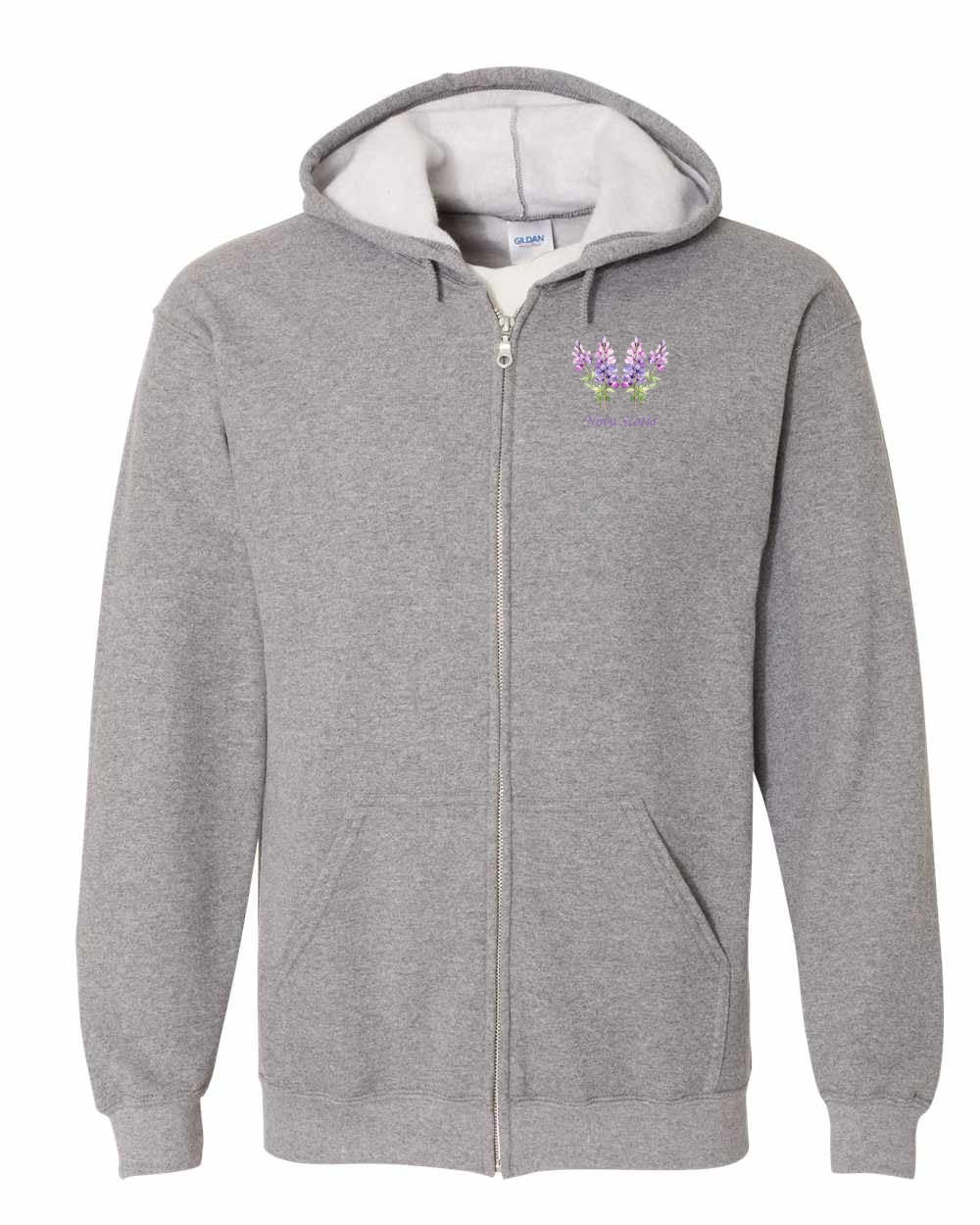 Nova Scotia Lupins Left Chest and Back zip-hoodie