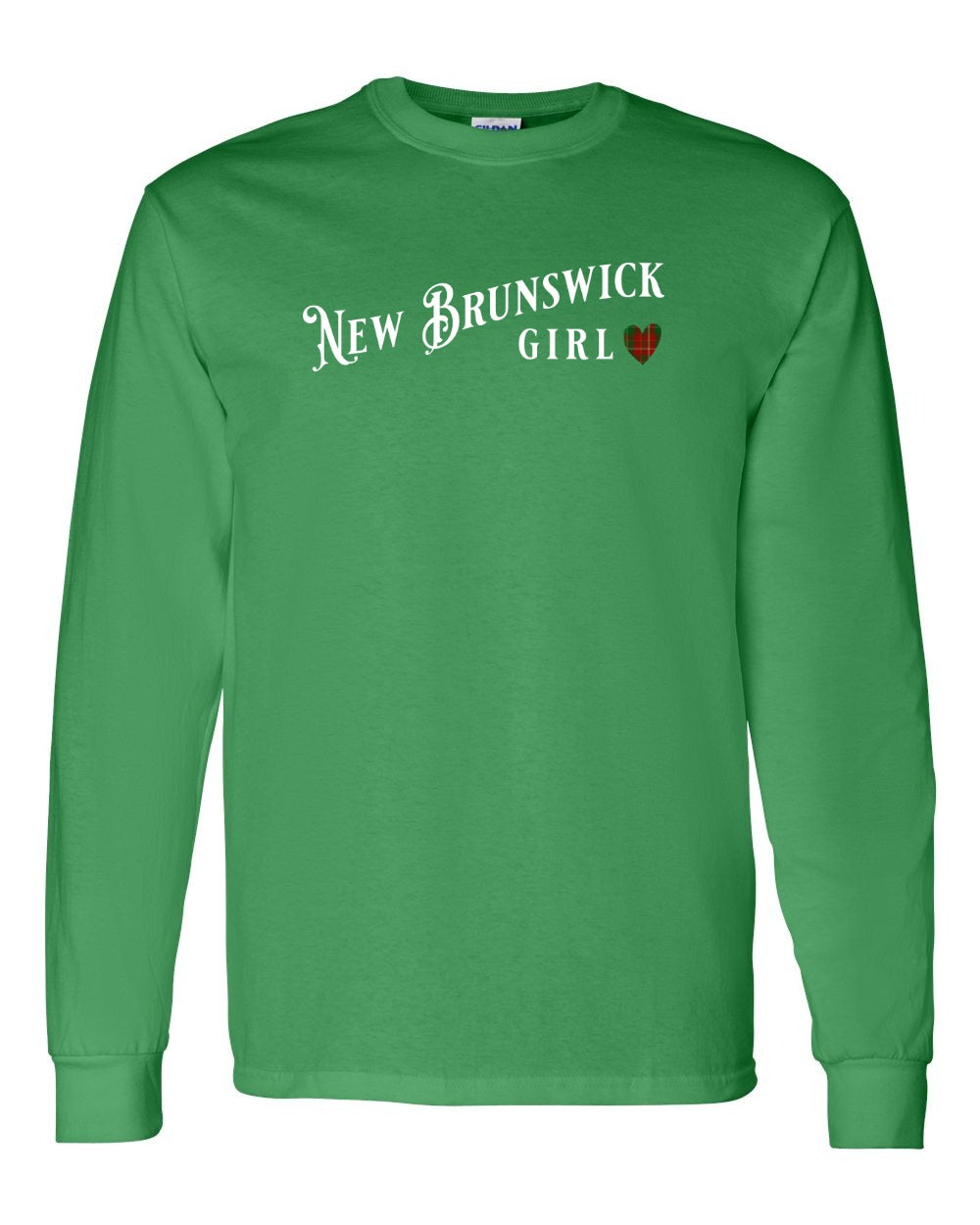 New Brunswick Girl Tartan heart Full Long Sleeve Tee