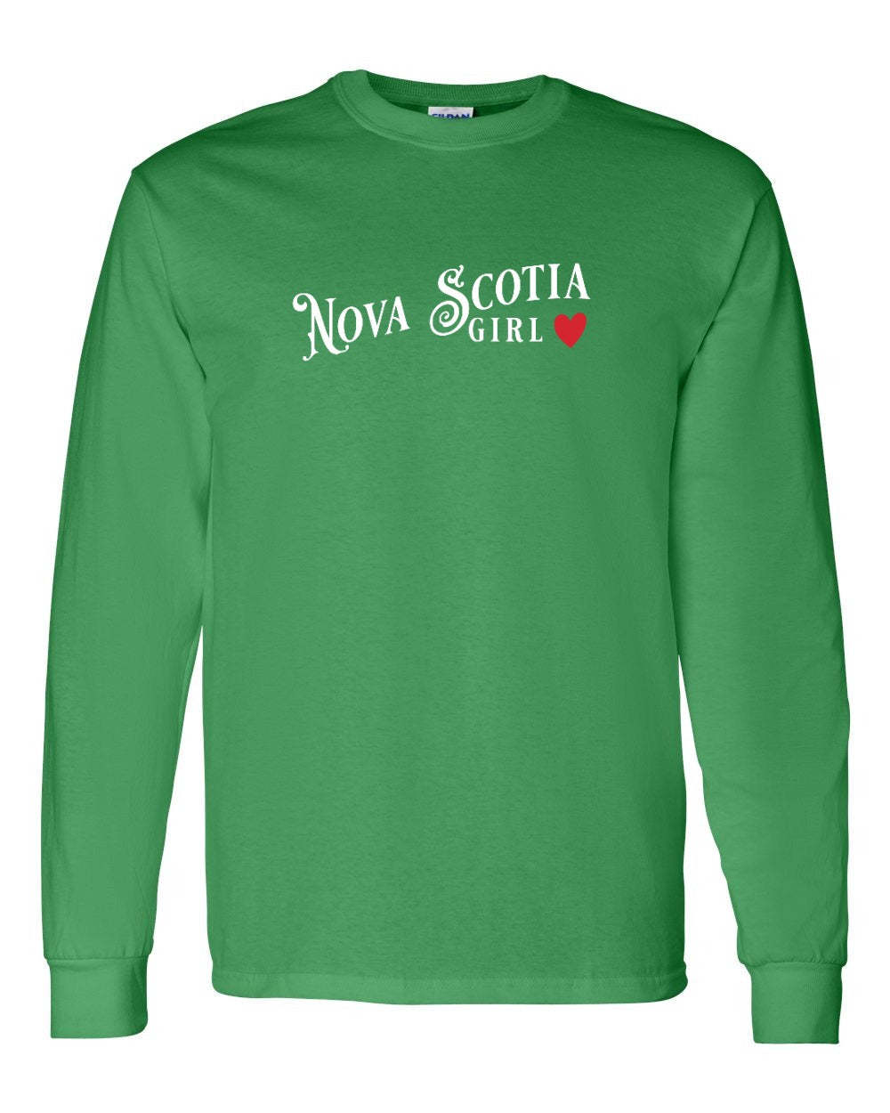 Nova Scotia Girl Red Heart Full Long Sleeve Tee