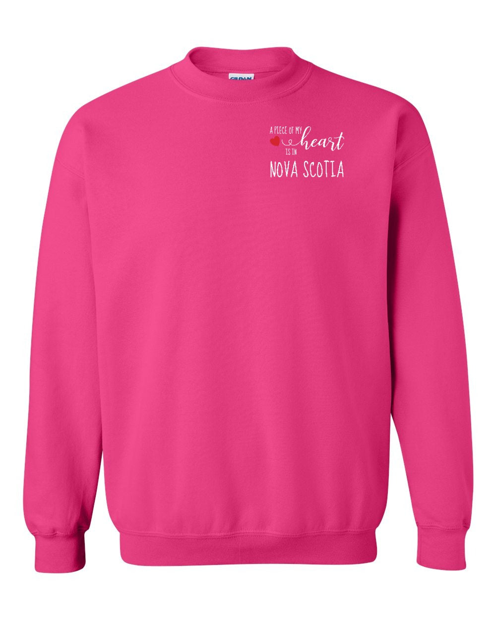 A piece of My heart in Nova Scotia (Red Heart) Left Chest and Back crew-neck