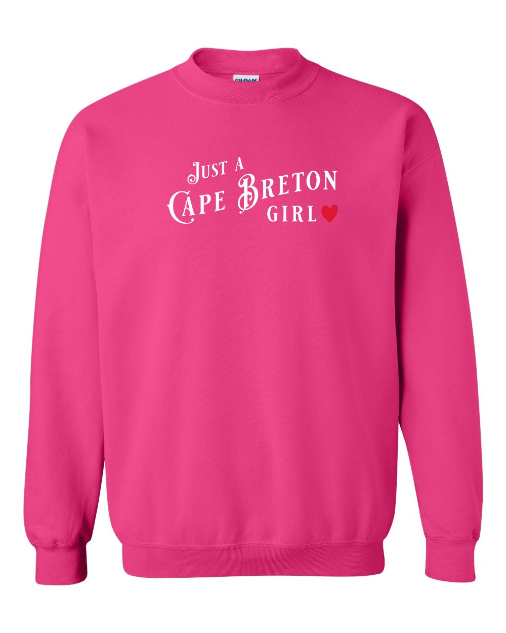 Just a Cape Breton Girl Red Heart Full Crewneck Sweatshirt