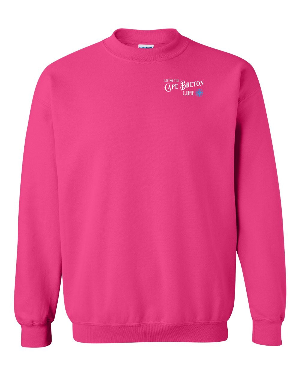 Living the Cape Breton Life blue Left Chest Crewneck Sweatshirt