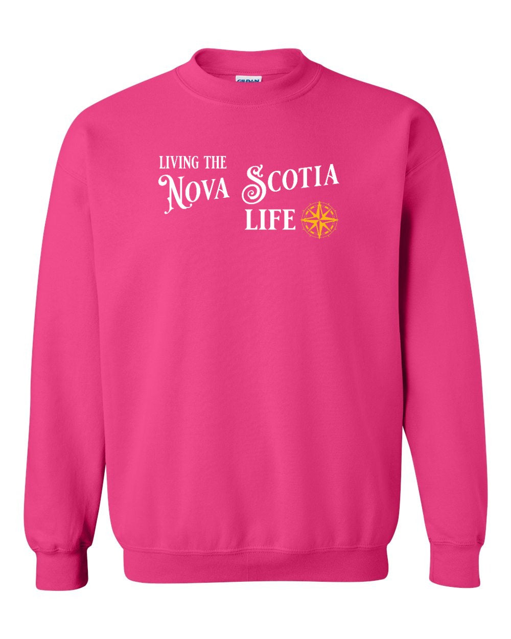 Living the Nova Scotia Life yellow Full crew-neck