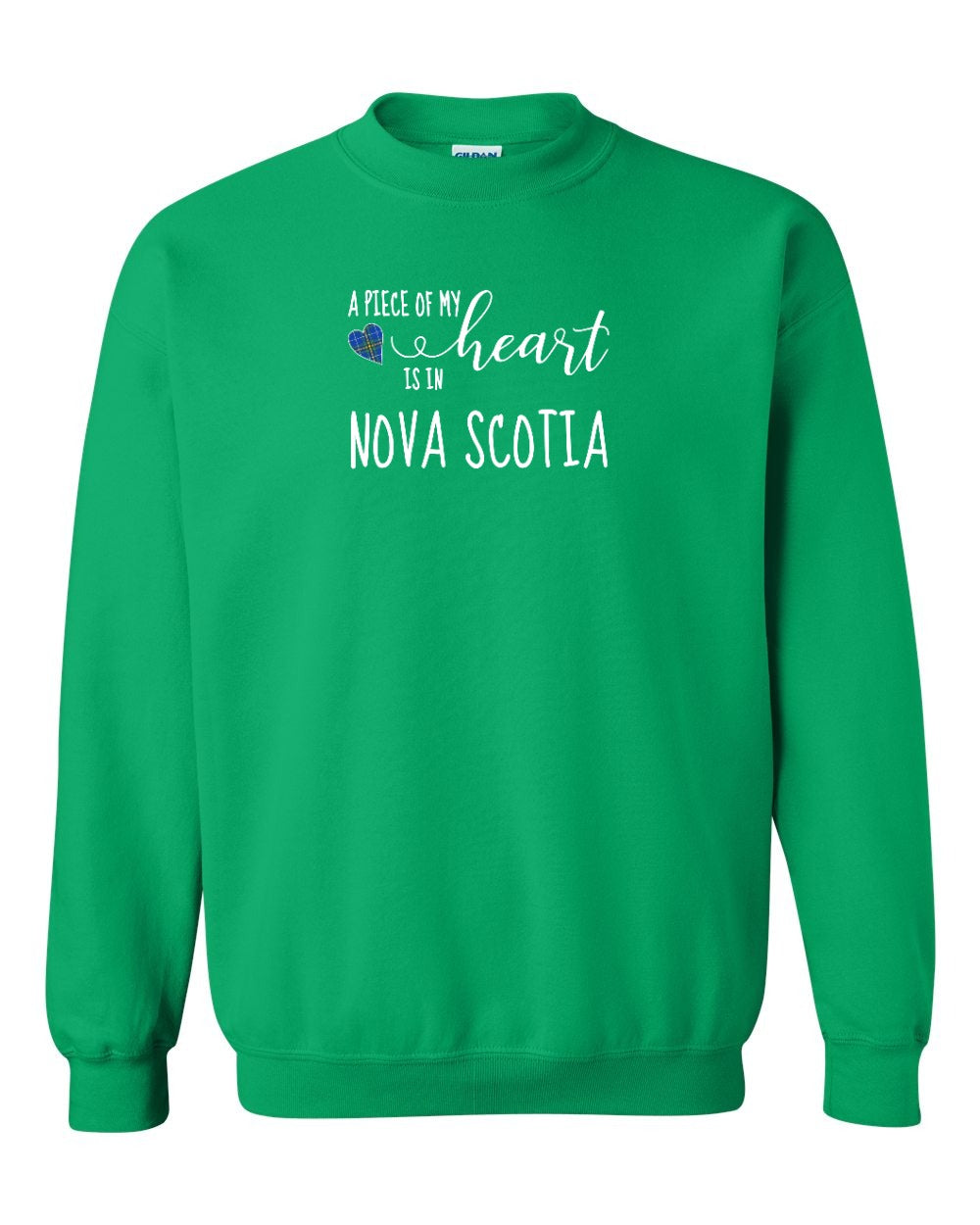 A piece of My heart in Nova Scotia (Tartan Heart) Full crew-neck