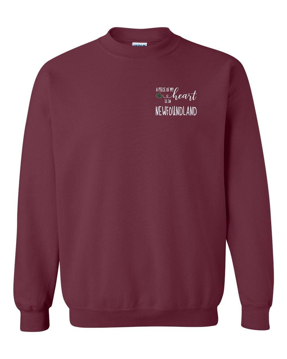 A piece of My heart in Newfoundland (Tartan Heart) Left Chest Crewneck Sweatshirt