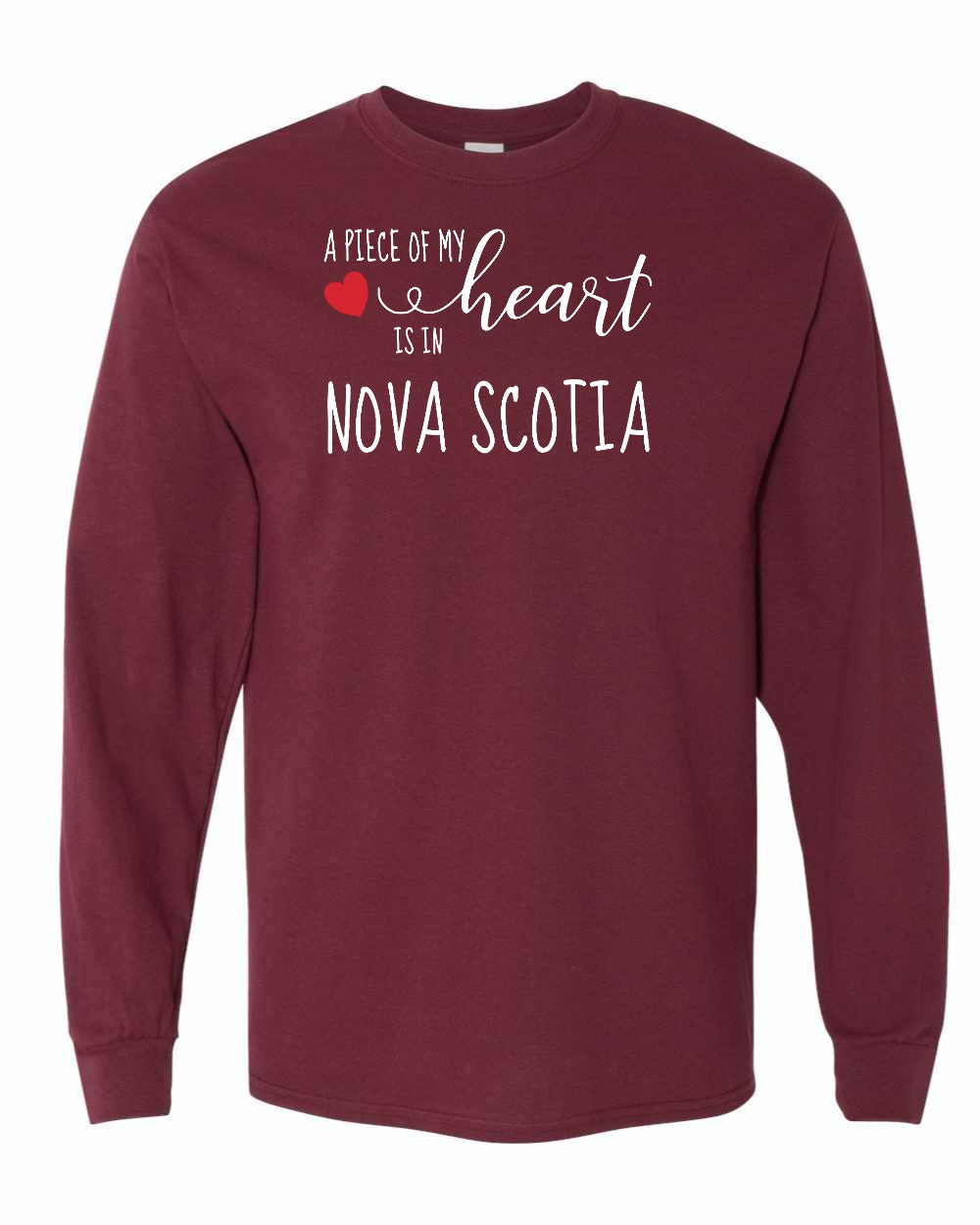 A piece of My heart in Nova Scotia (Red Heart) Full Long Sleeve Tee