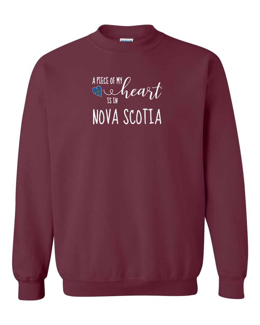 A piece of My heart in Nova Scotia (Tartan Heart) Full crew-neck