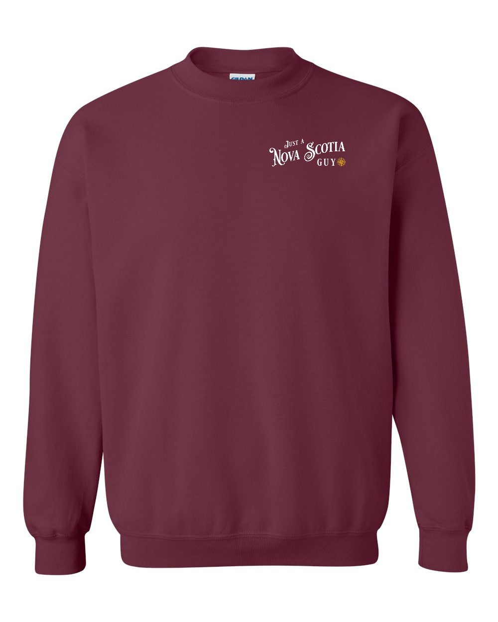 Just a Nova Scotia Guy yellow Left Chest crew-neck