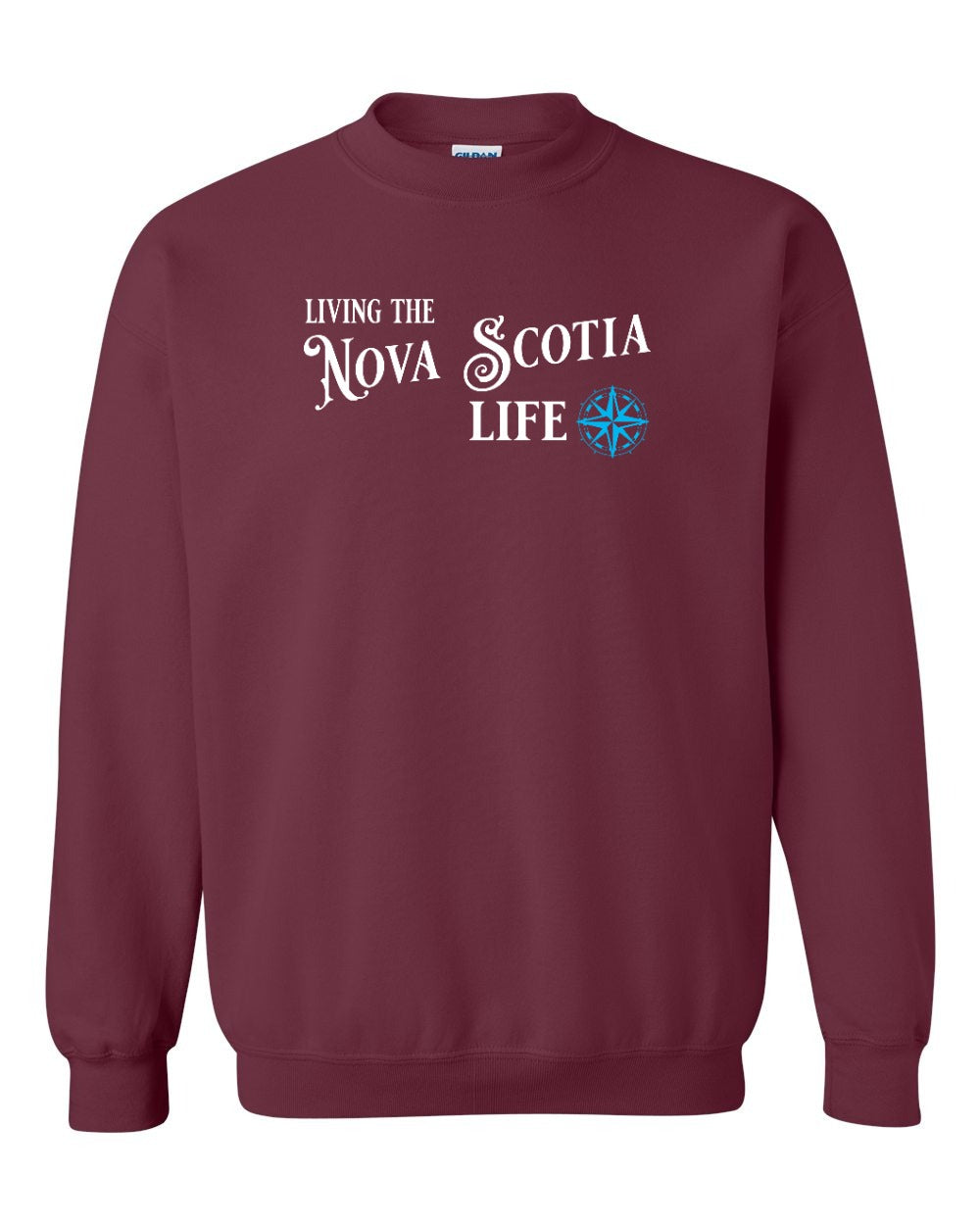 Living the Nova Scotia Life blue Full crew-neck