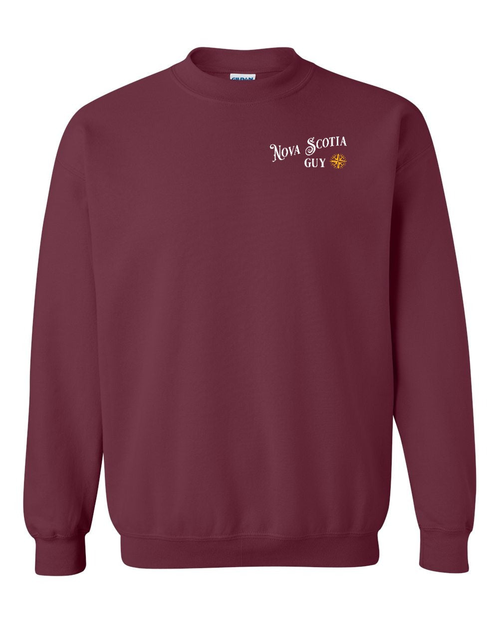 Nova Scotia Guy yellow Left Chest and Back crew-neck
