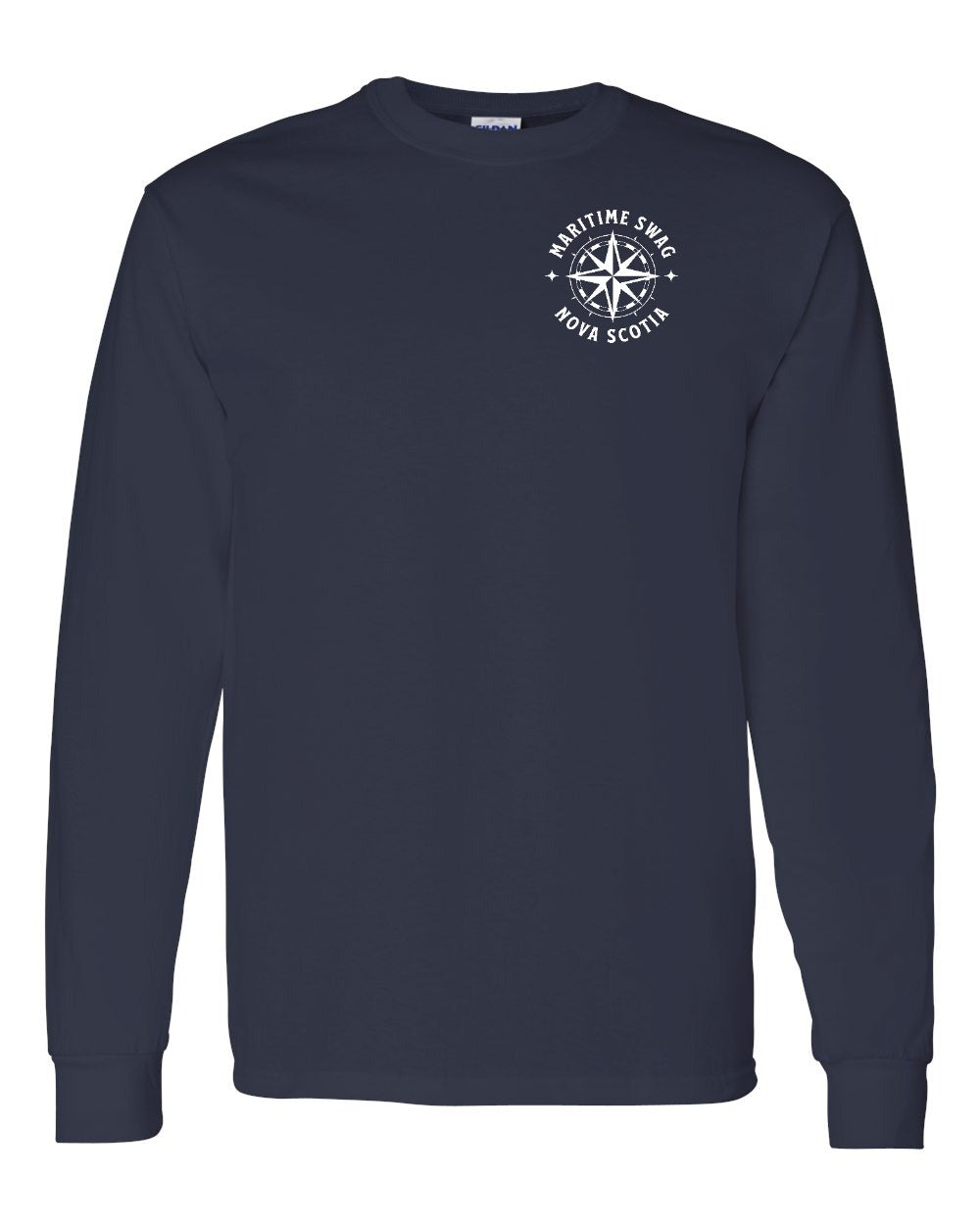 Maritime Swag Nova Scotia Compass Left Chest Long Sleeve Tee