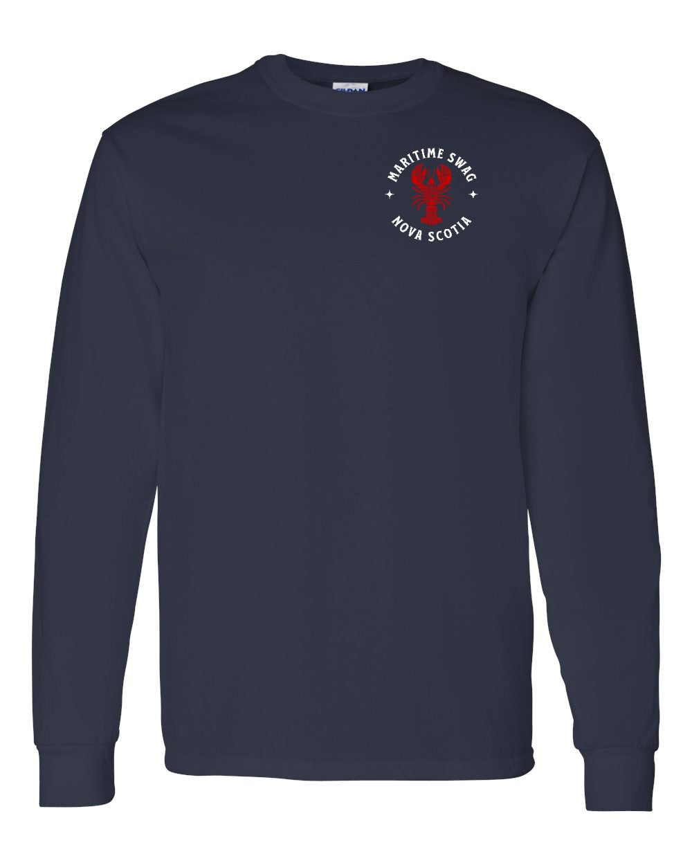 Maritime Swag Nova Scotia Mandala Red Lobster Left Chest Long Sleeve Tee