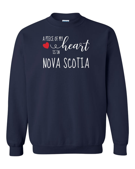 A piece of My heart in Nova Scotia (Red Heart) Full crew-neck