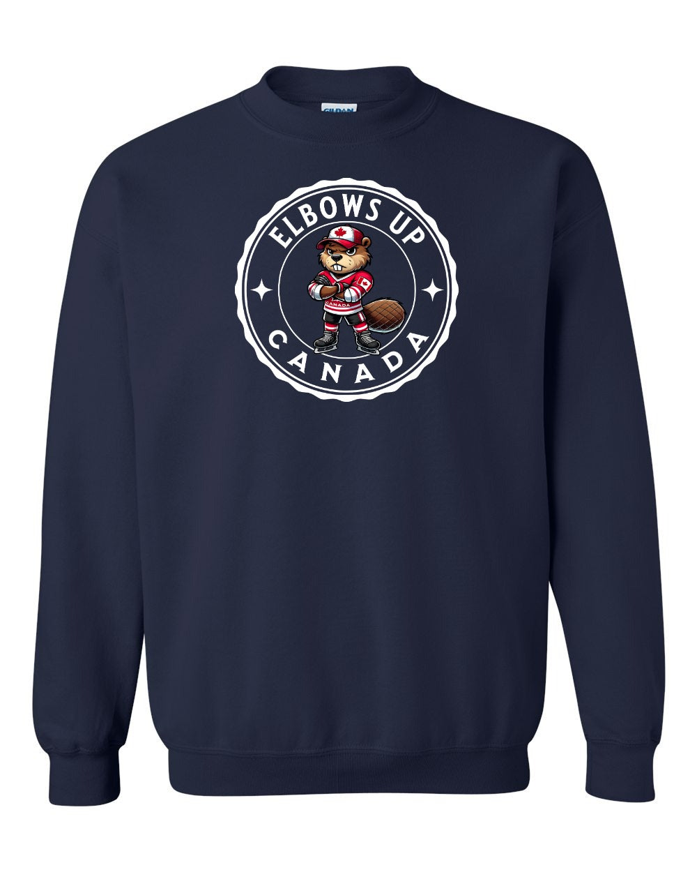 Elbows up Beaver Full Crewneck - Gildan Canada (sewn Internationally)