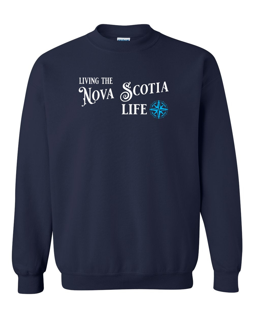 Living the Nova Scotia Life blue Full crew-neck