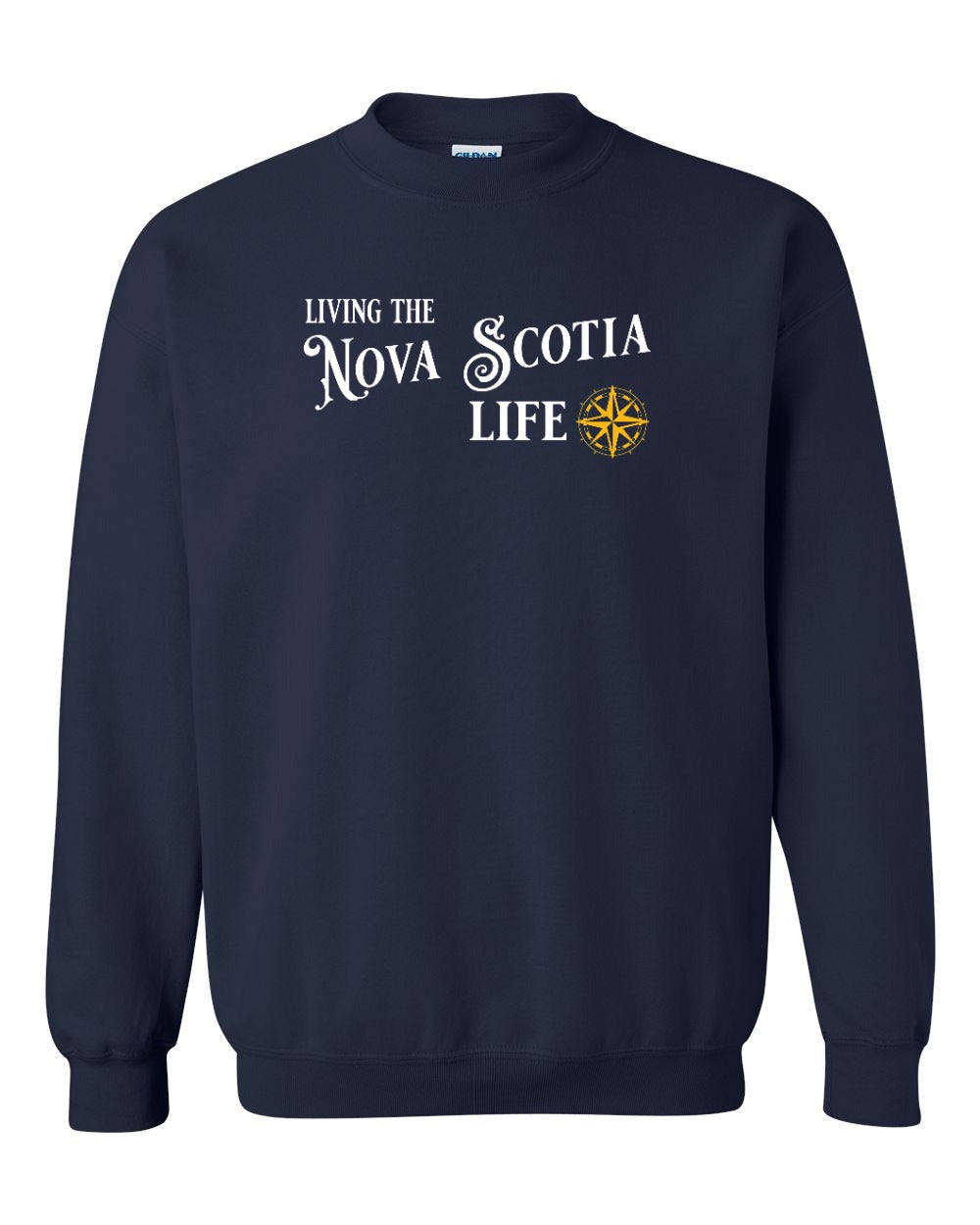 Living the Nova Scotia Life yellow Full crew-neck
