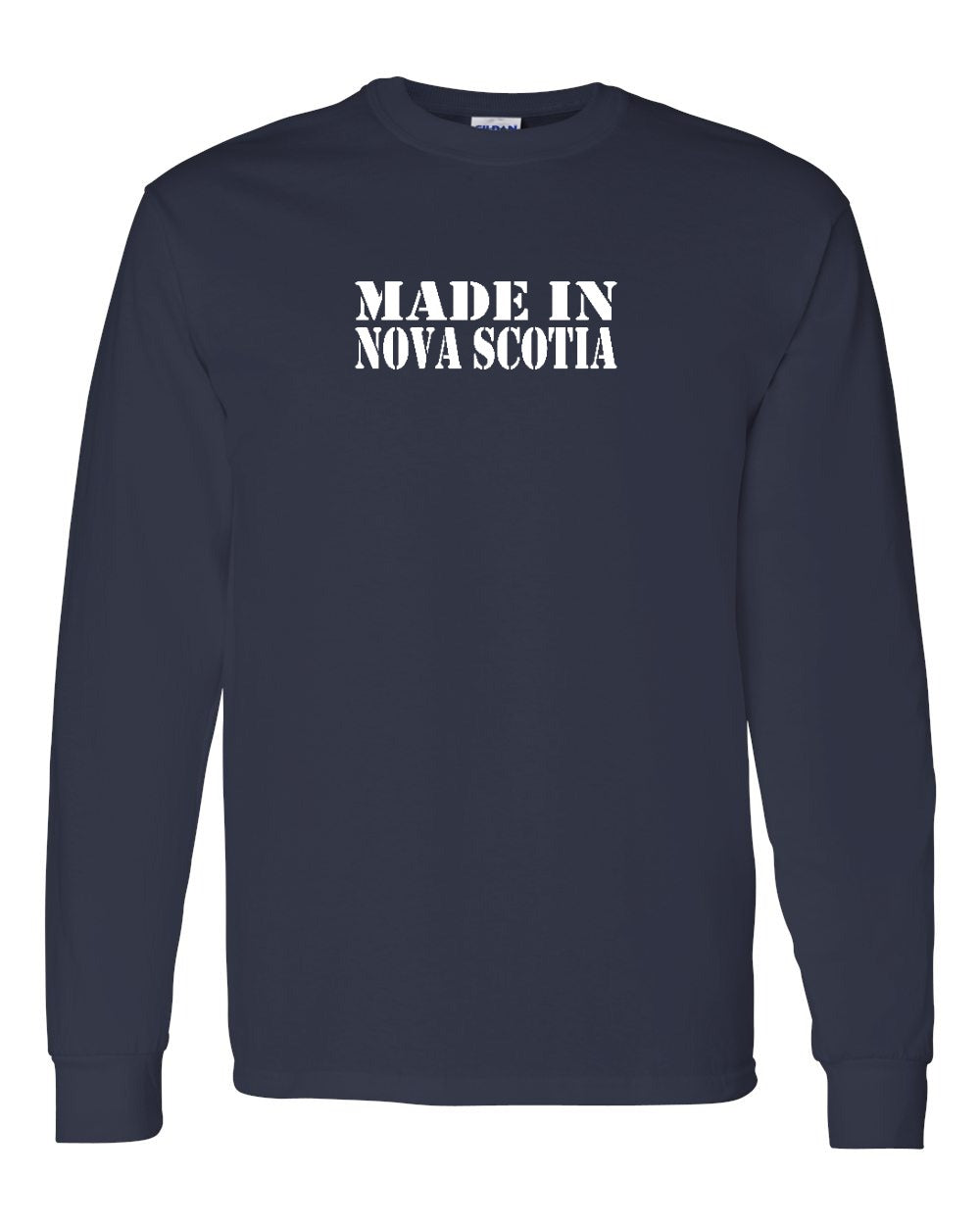 Made In Nova Scotia ( White Lettering) Full Long Sleeve Tee