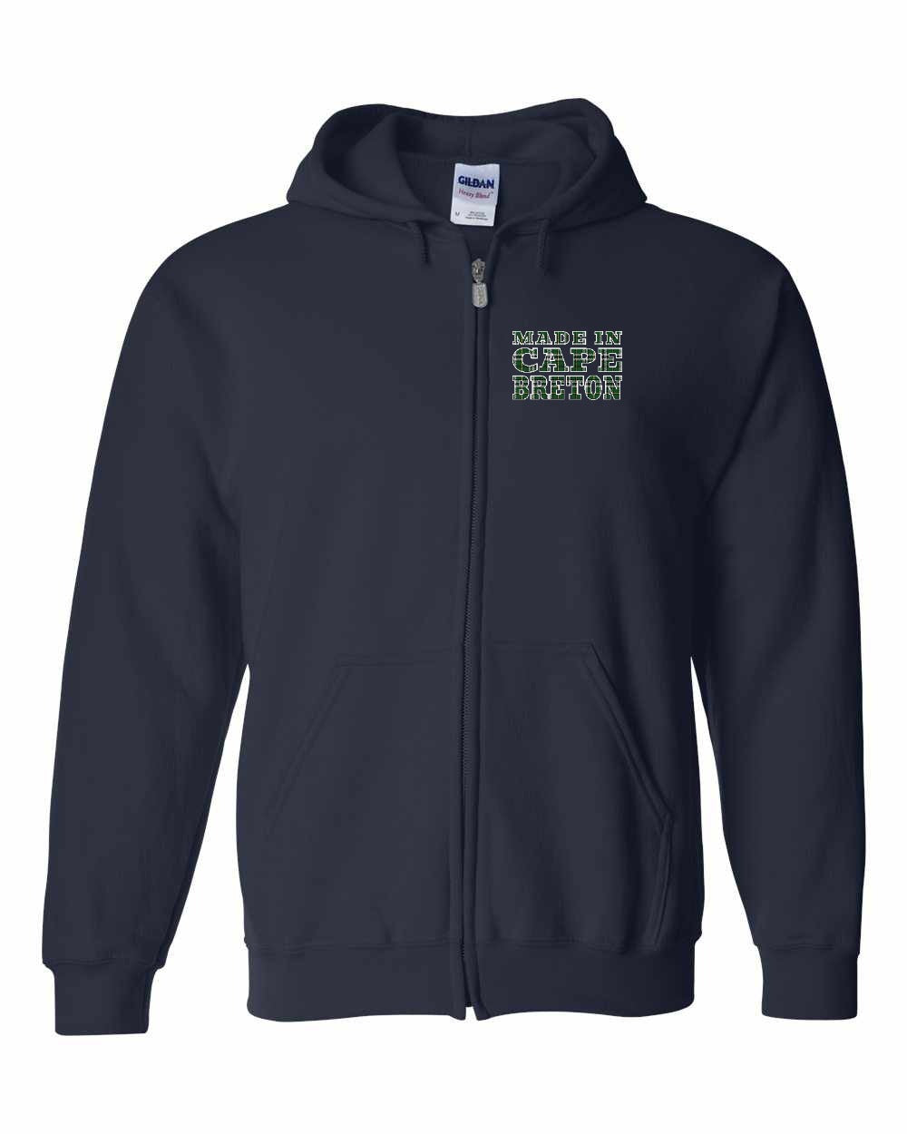 Made In Cape Breton Tartan Left Chest Zip Hoodie