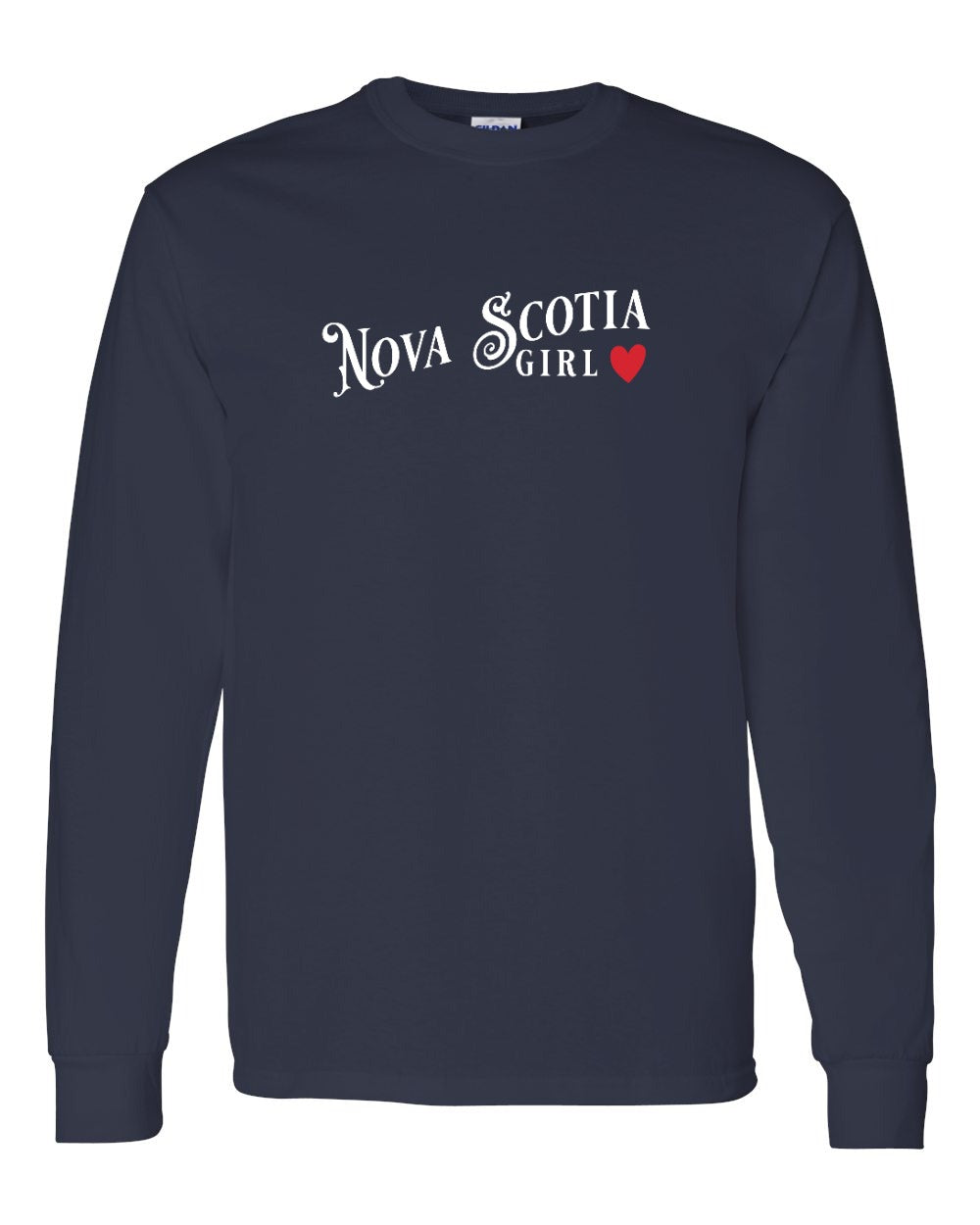 Nova Scotia Girl Red Heart Full Long Sleeve Tee