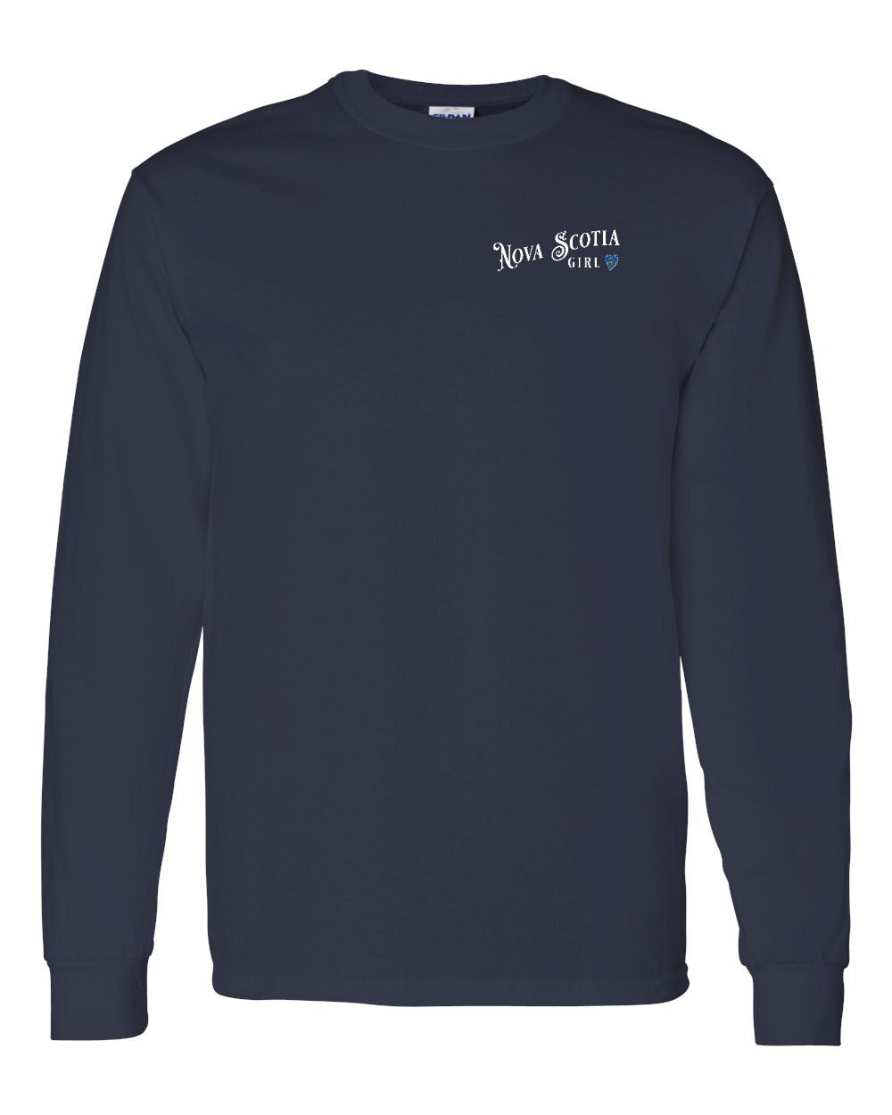 Nova Scotia Girl Tartan Heart Left Chest Long Sleeve Tee