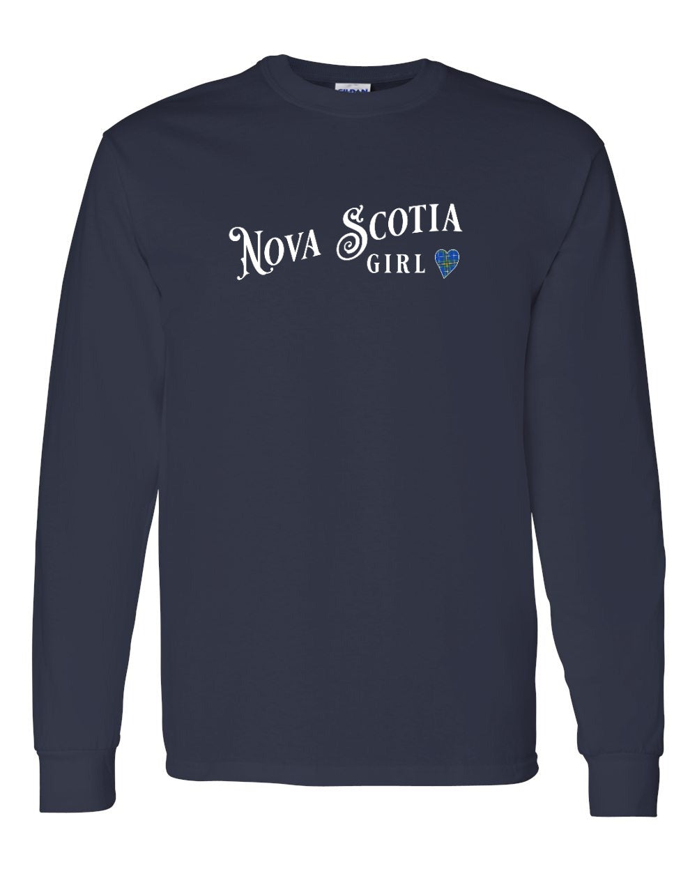 Nova Scotia Girl Tartan Heart Full Long Sleeve Tee