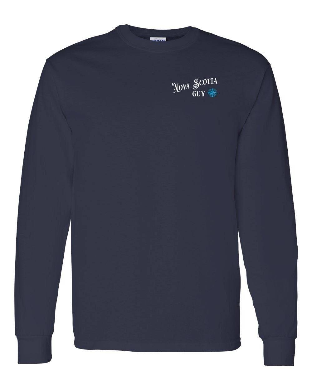 Nova Scotia Guy blue Left Chest and Back Long Sleeve Tee