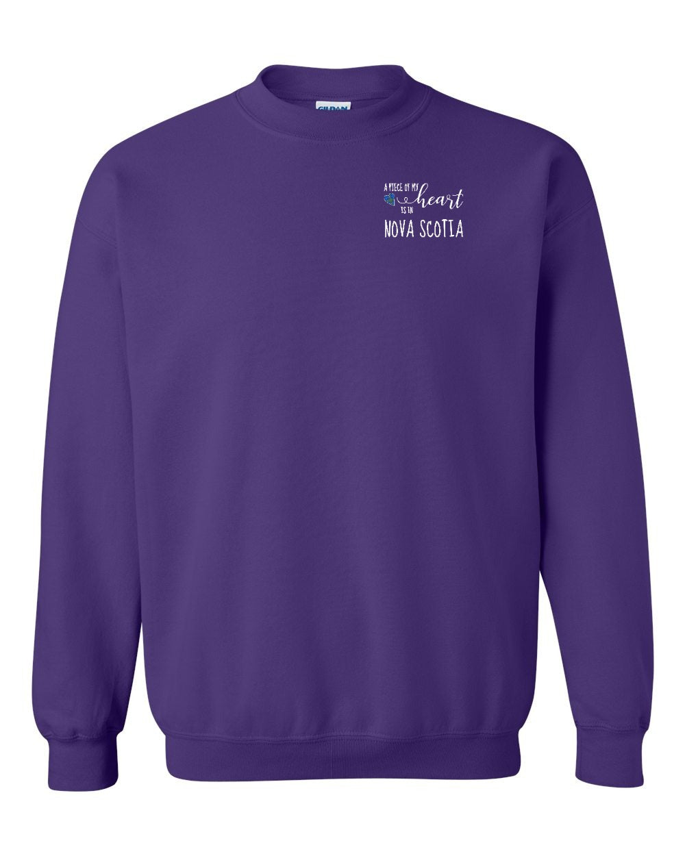 A piece of My heart in Nova Scotia (Tartan Heart) Left Chest crew-neck