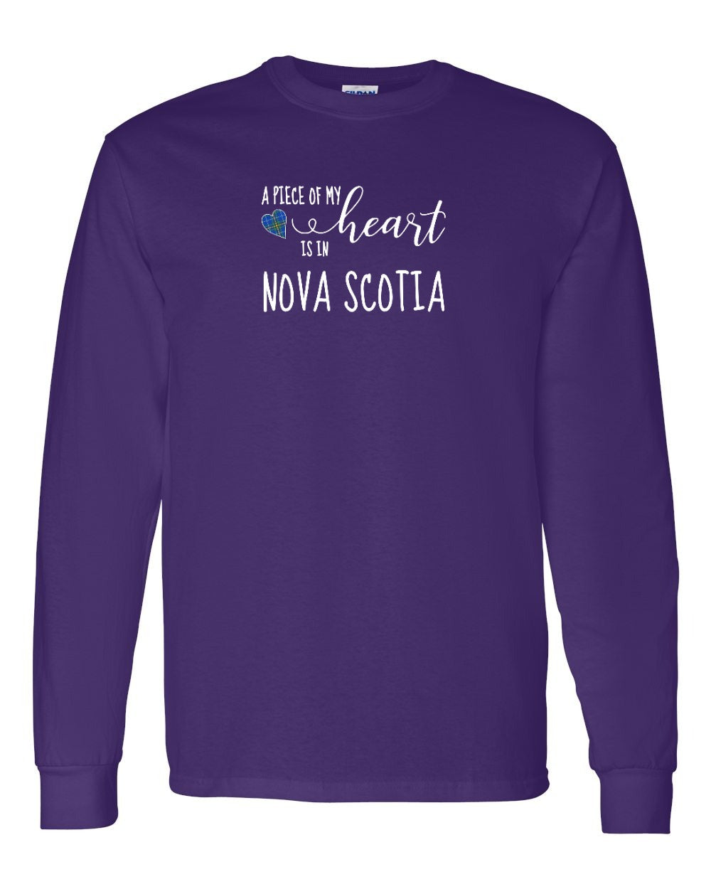 A piece of My heart in Nova Scotia (Tartan Heart) Full Long Sleeve Tee